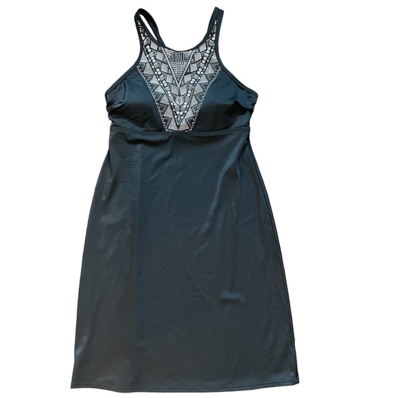 NWT Athleta Ibiza Geo High High Neck Swim Dress, Size 34 B/C - Picture 3 of 9